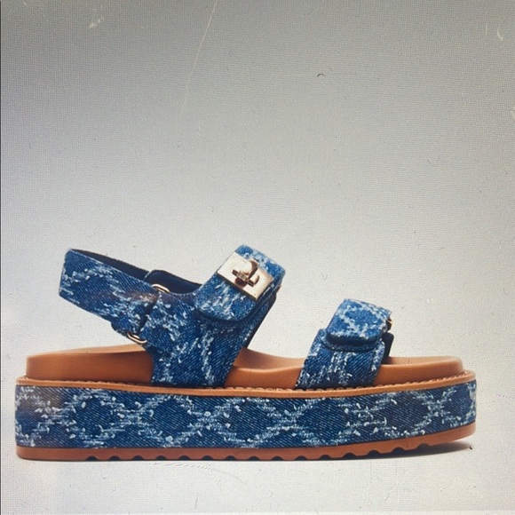 Steve Madden Shoes - Steve Madden Blue Denim Platform Sandals